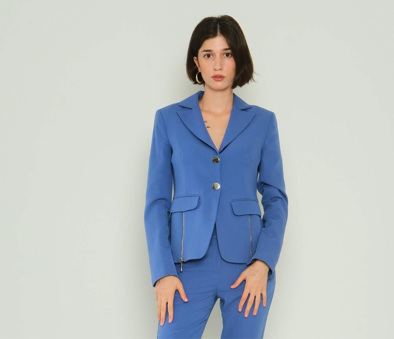 Women Blazer Casual Peak Lapel