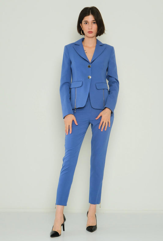 Women Blazer Casual Peak Lapel